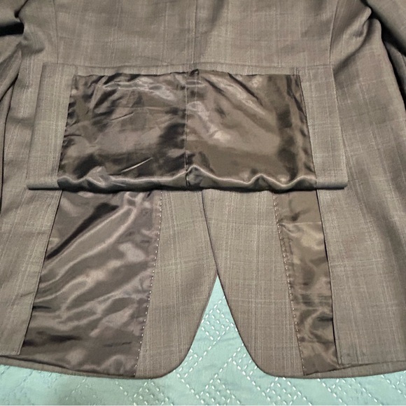 Michael Kors men's navy blue windowpane wool blazer or sport coat Size 41L - Picture 8 of 10